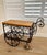English Vintage Iron and Wood Beverage Bar Cart For Sale - Image 3 of 6