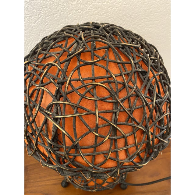 Large Mushroom Lamp in Woven Rattan, 1970 For Sale - Image 4 of 18