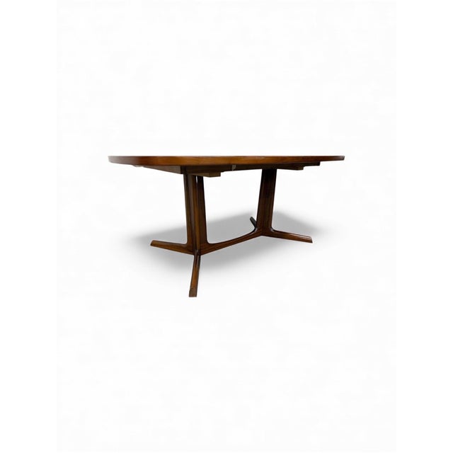 1970s Mid-Century Danish Modern Oval Walnut Dining Table For Sale - Image 5 of 9
