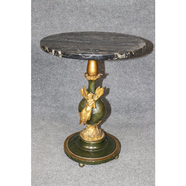 19th Century Pair Art Nouveau Bronze and Marble Top End Tables by Ferville Suan For Sale In Philadelphia - Image 6 of 17