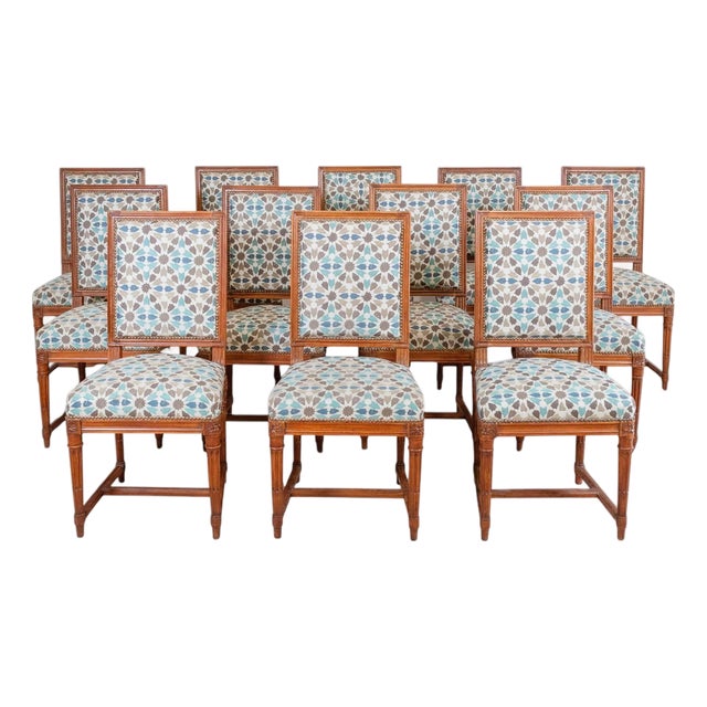 Mid 20th Century Suite of twelve Louis XVI style chairs For Sale
