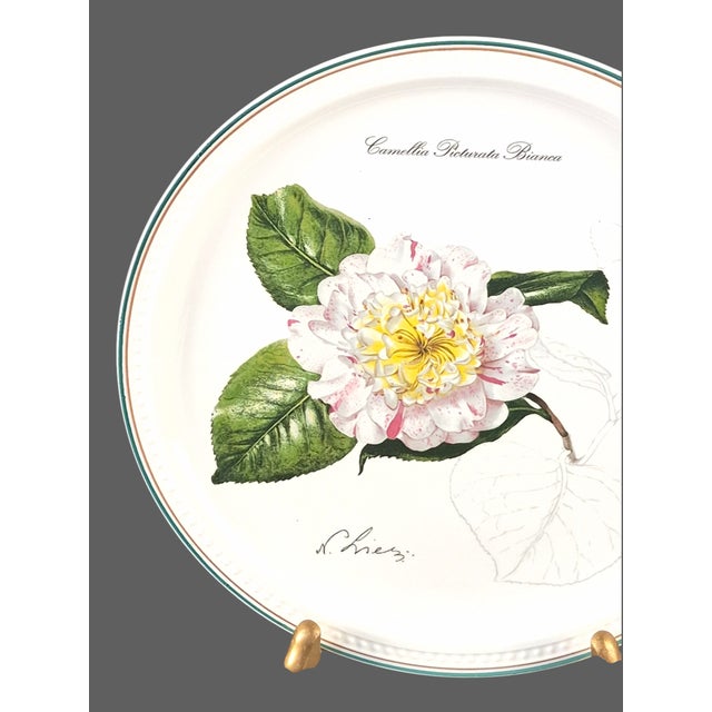 Villeroy & Boch Collectable Villeroy & Boch Pale Pink & White Camelia Wall Plate 1995 For Sale - Image 4 of 8