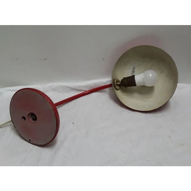Pivotable Red Painted Metal Table Lamp, 1960s For Sale - Image 4 of 5