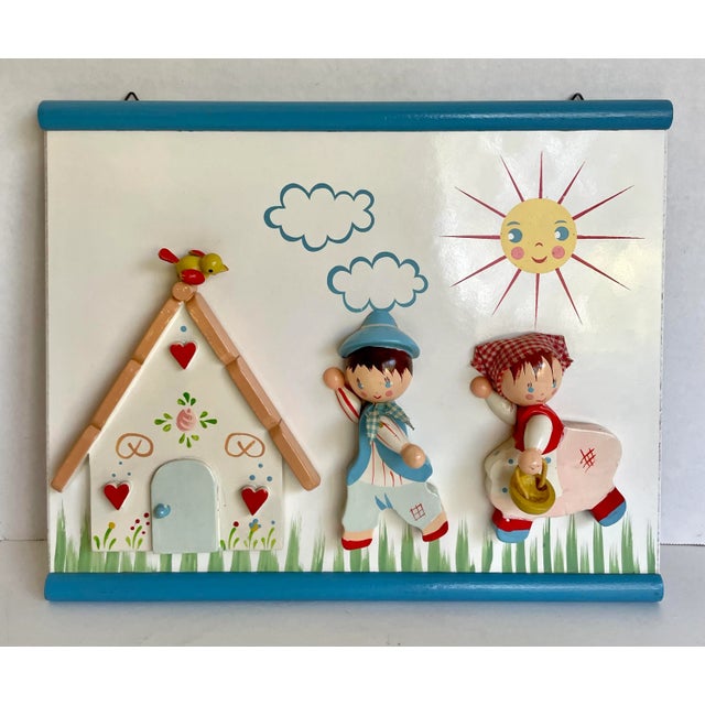 1980's Kiddie Wood Light Switch Cover and Wall Decor For Sale - Image 4 of 13