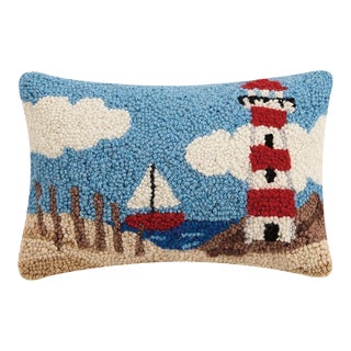 Lighthouse Hook Pillow, 12" x 8" For Sale