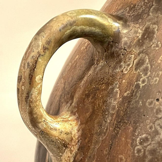 Vintage Art Nouveau Colocynth Vase with Three Handles by Roger Guerin, 1920 For Sale - Image 4 of 15