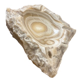 Gorgeous Vintage Milky Onyx Ashtray or CatchAll For Sale