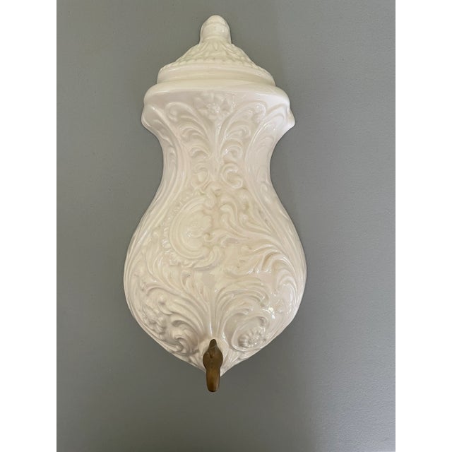 Contemporary Vintage 1970s Painted Ceramic Lavabo For Sale - Image 3 of 7