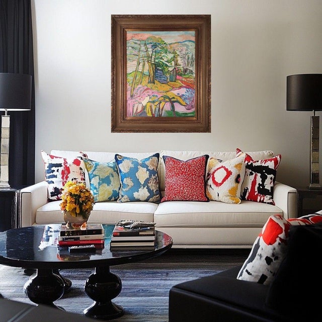 Textile Original Fauvist Landscape of Woodstock, New York by Jehudith Sobel (1924-2012) For Sale - Image 7 of 9