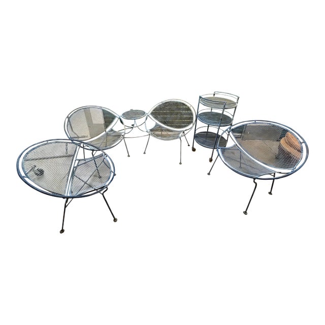 Vintage Salterini Radar Wrought Iron Set, 4 Pieces, Attributed For Sale