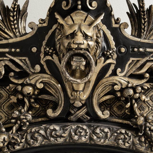 French 19th Century France Napoleon III Black Wood Full-length & Floor Mirrors For Sale - Image 3 of 10