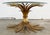 Hollywood Regency Vintage Hollywood Regency Style Gilt Sheaf of Wheat Round Glass Top Table For Sale - Image 3 of 10