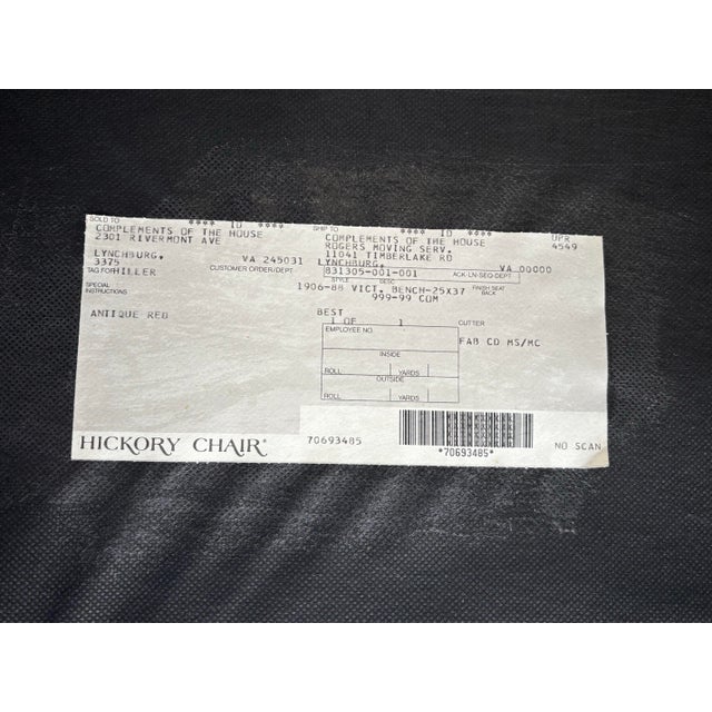 1990s Hickory Chair Turned Leg Tapestry Ottoman on Brass Casters For Sale - Image 11 of 12