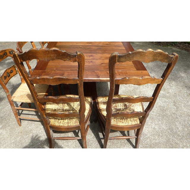 1940s Bold Walnut Country Tbl. Seat 8-12 For Sale - Image 12 of 14