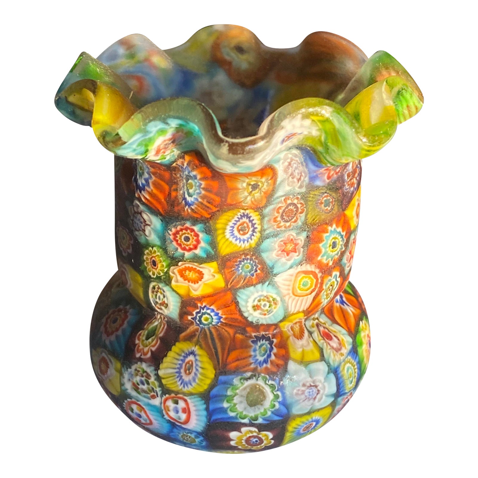 1950s Italian Murano Glass Millefiori Toothpick Holder Chairish