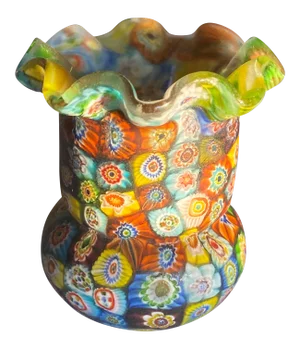 1950s Italian Murano Glass Millefiori Toothpick Holder
