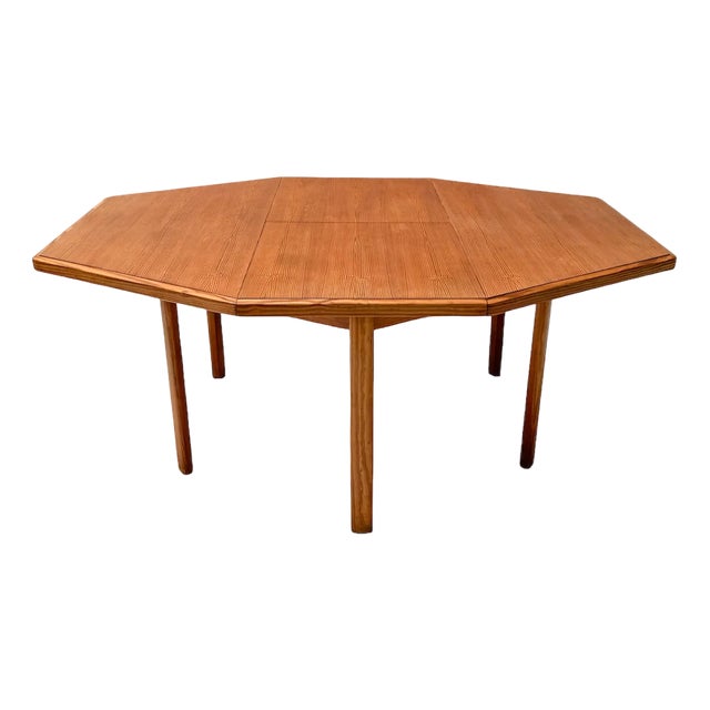 Mid-Century French Modern Pine Extendable Dining Table, 1970s For Sale