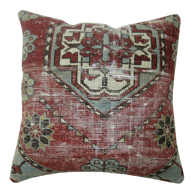 Shabby Chic Antique Rug Pillow For Sale