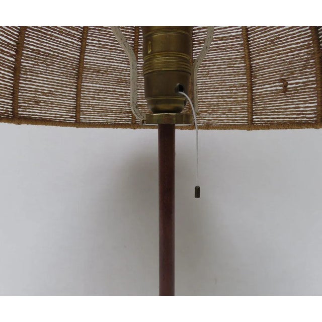 Austrian Brass, Wood & Cord Table Lamp with Crow's Foot, 1950s For Sale - Image 14 of 18