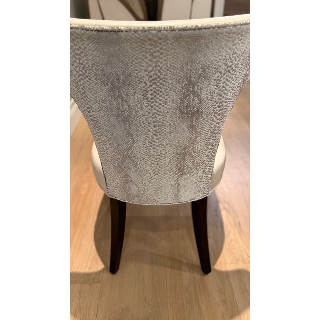 Custom Designed Crate & Barrel Two-Tone Upholstered Dining Chairs – Set of 10 For Sale In New York - Image 6 of 17