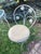 1970s Plantation Patterns Wrought Iron Bistro Patio 3 Pc Set, Daisy Design For Sale - Image 6 of 7