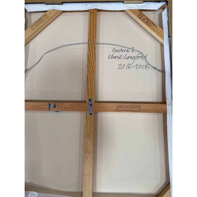 Expressionism 2000s "Gesture I" Oil and Metallics Painting on Canvas by Chase Langford, Framed For Sale - Image 3 of 6