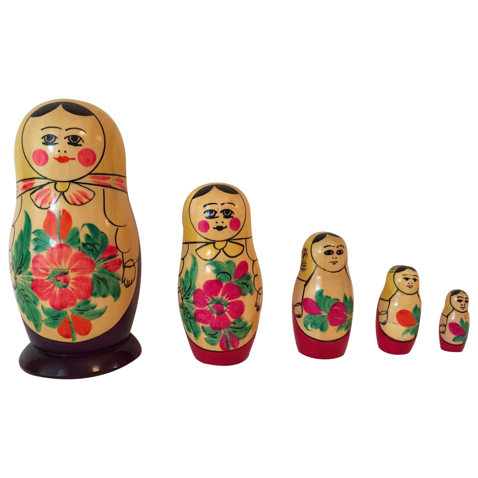 USSR Matryoshka Russian Nesting Dolls Set of 5 Chairish