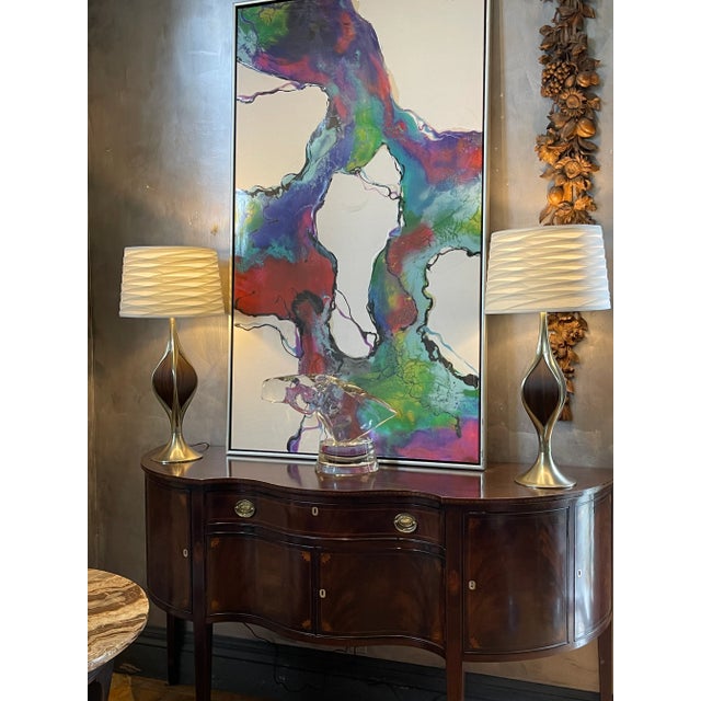 Mid-Century Modern 1960s Pair of Walnut & Metal Laurel Lamps For Sale - Image 3 of 11