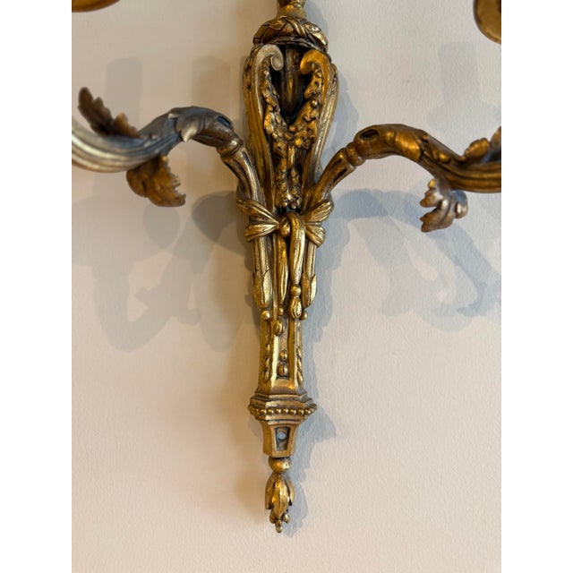 1900s Pair of Gilded Iron French Sconces For Sale In Birmingham - Image 6 of 9
