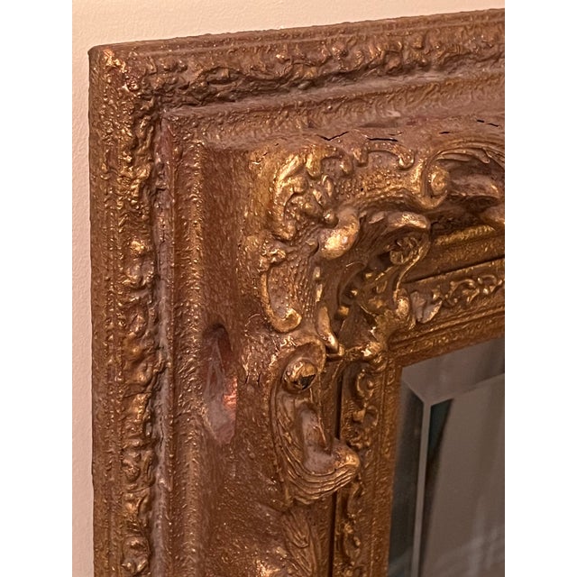 19th Century Italian Baroque Revival Beveled Mirror in a Deep Giltwood Frame For Sale - Image 10 of 17