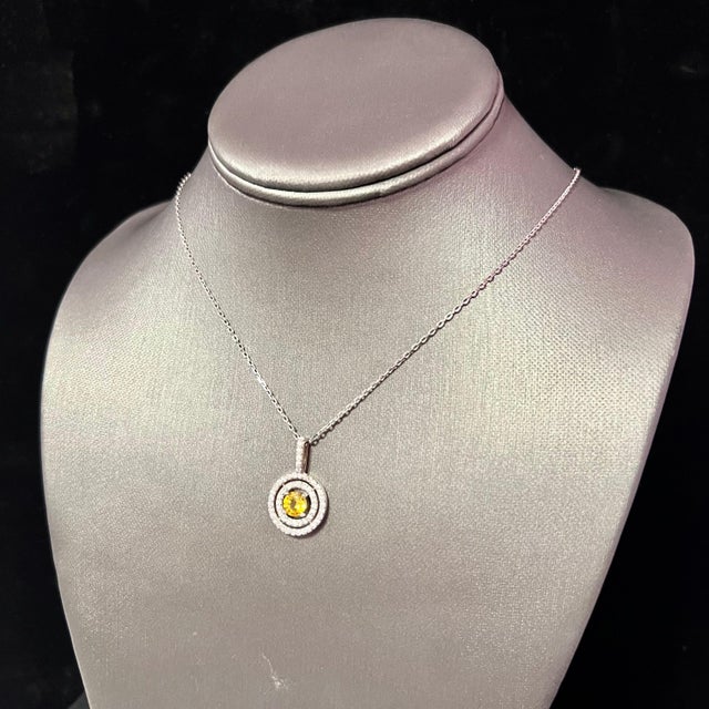 2010s Natural Sapphire Diamond Necklace 14k Gold 1.51 TCW Certified For Sale - Image 5 of 11