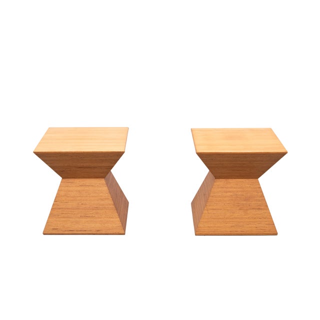 Laminated Pyramid Side Tables, Holland, 1970s, Set of 2 For Sale - Image 4 of 9