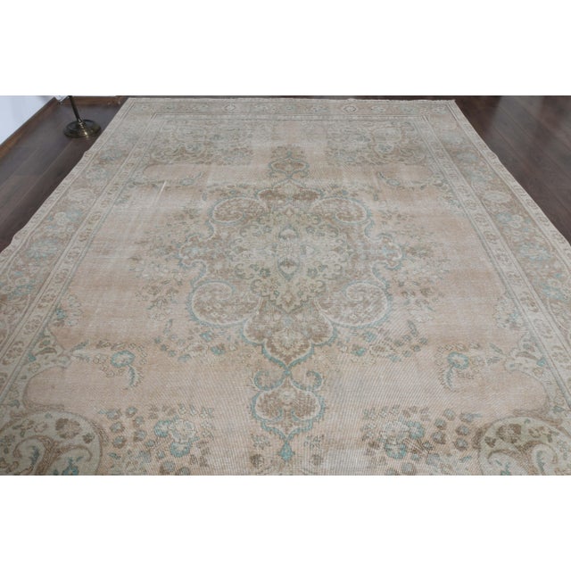 1970s 1970s Vintage Persian Handmade Wool Cotton Brown Area Rug For Sale - Image 5 of 11