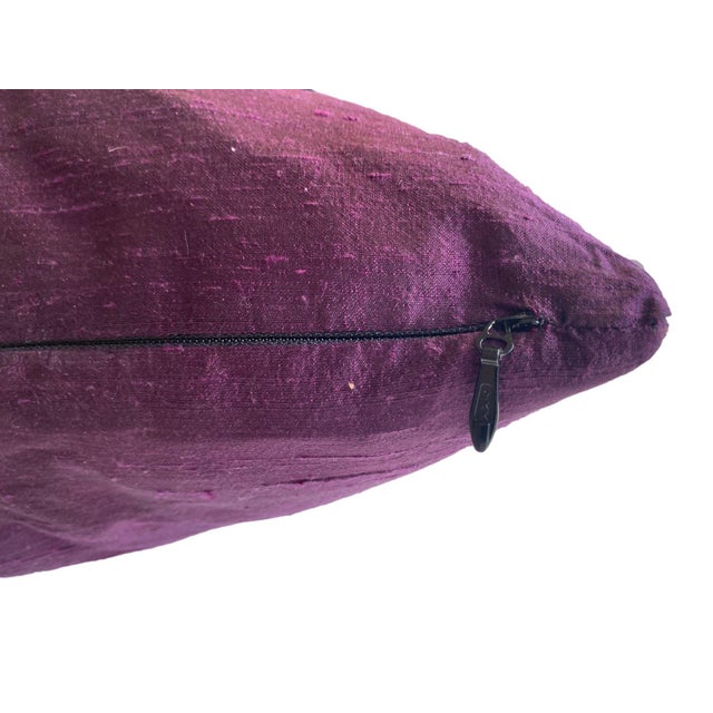 Contemporary Rainbow Border Purple Throw Pillow Cover For Sale - Image 3 of 4