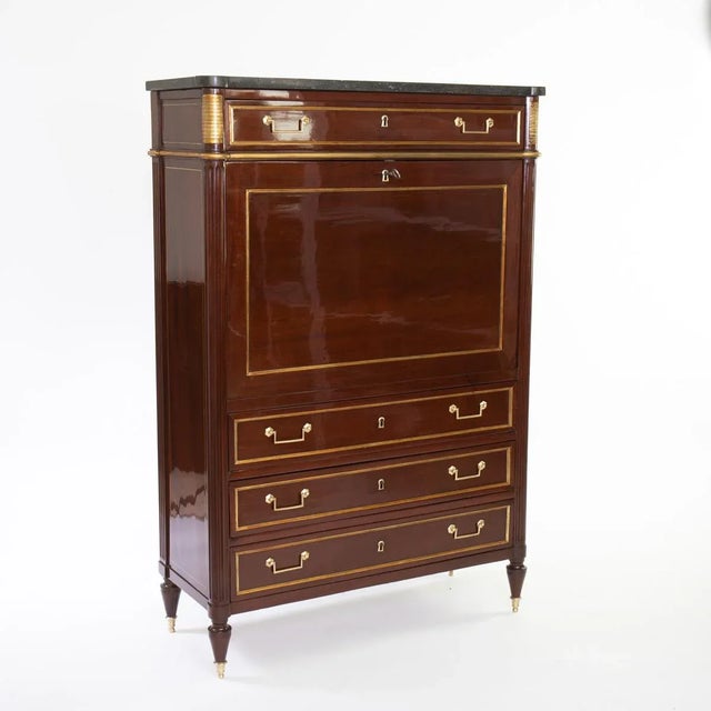 Classicist Escritoire with Marble Top, 1810s For Sale - Image 4 of 15