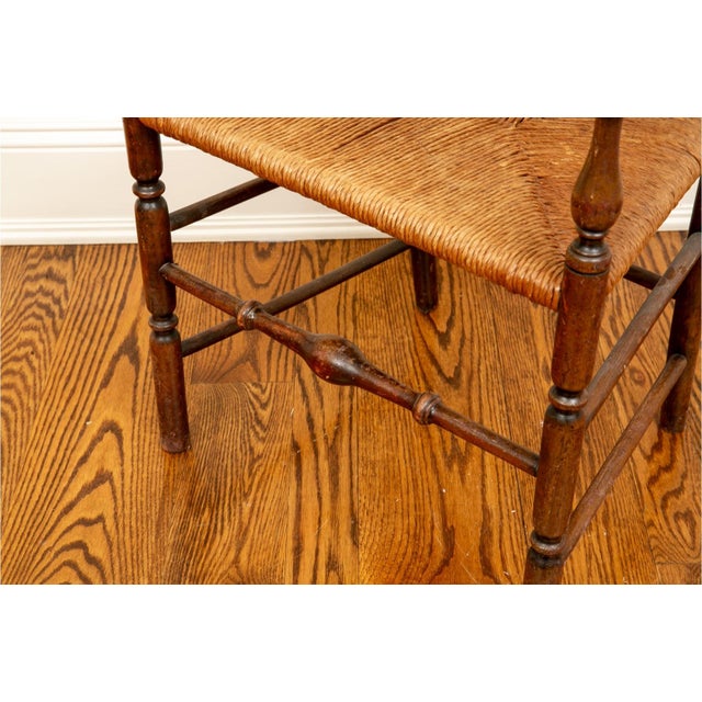 Antique Ladderback Armchair With Ram's Head Arms. For Sale - Image 18 of 18