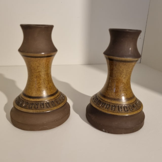 Pair of Mid-Century Ceramic Candle Holders by Ulla Winblad for Alingsås, 1960s For Sale - Image 6 of 7