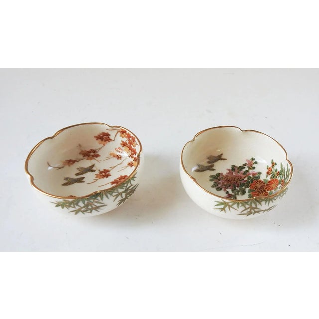 Ceramic Vintage Small Japanese Satsuma Bowls - a Pair For Sale - Image 7 of 7