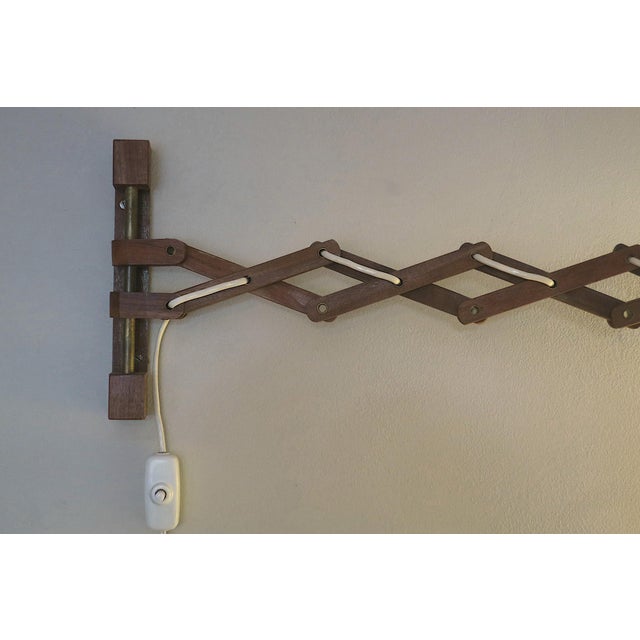 Large Concertina Wall Light in Teak by Erik Hansen for Le Kilint, Denmark, 1960s For Sale - Image 10 of 17