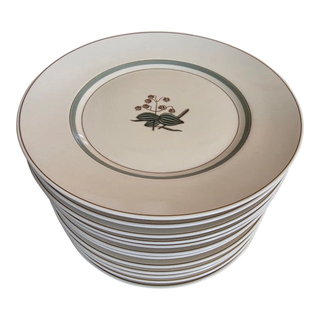 Royal Copenhagen Quaking Grass Pattern Dinner Plates 12 For Sale