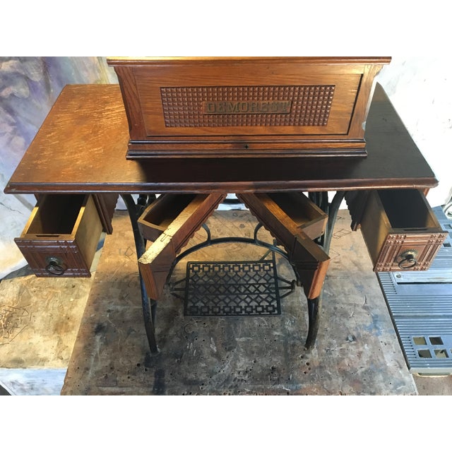 Antique Demorest Coffin Top Treadle Sewing Machine Chairish