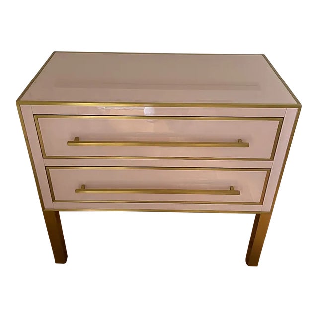 Aimee Pink Glass Dresser Commode For Sale