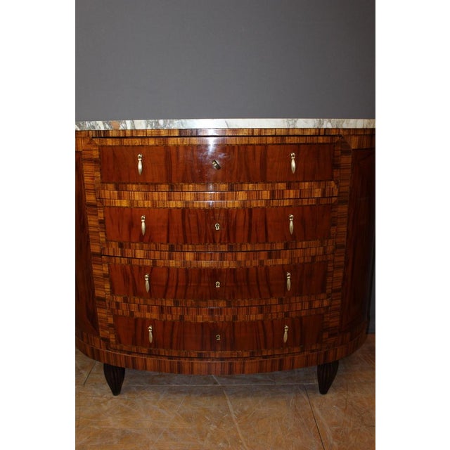 Brown Art Deco Half Moon Commode, 1925 For Sale - Image 8 of 16