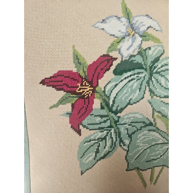 Late 20th Century Barbara Russell Wildflower Needlepoint Pillow For Sale - Image 5 of 10