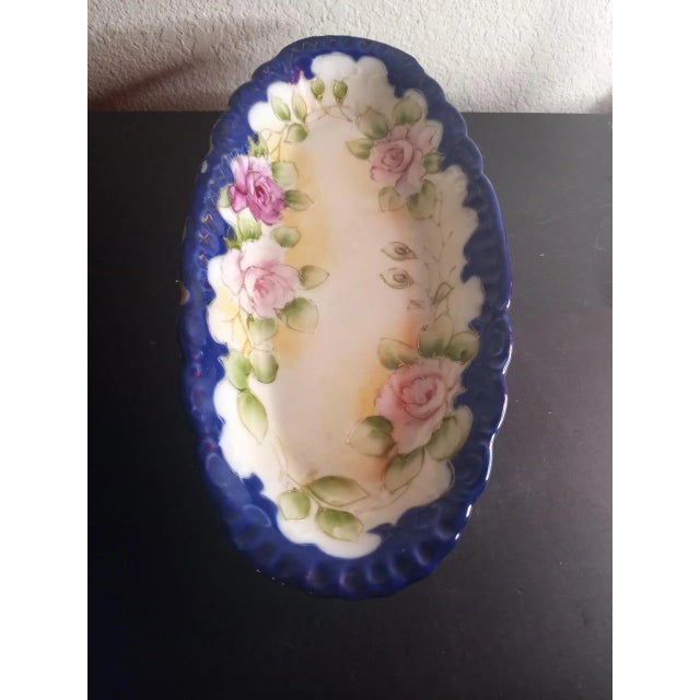 1960s Vintage Hand-Painted Oval Platter For Sale In Dallas - Image 6 of 6