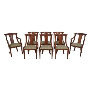 Set of 8 Stickley Cherry Regency Style Dining Room Chairs For Sale