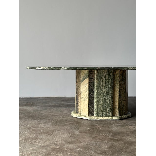 Cipollino Ondulato Marble Oval Coffee Table, Italy, 1980s For Sale In Greensboro - Image 6 of 16