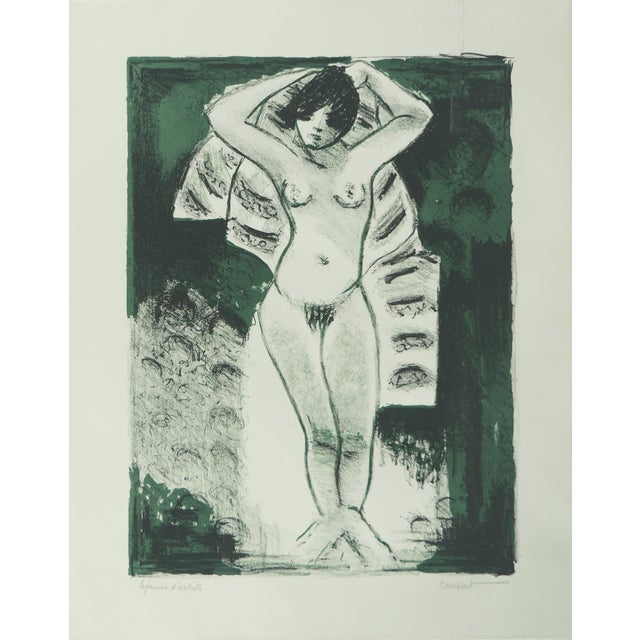 Roger Crusat, Nu à la serviette, Lithograph For Sale