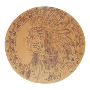 Early 20th Century Native American Pyrography Wall Plaque