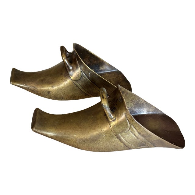 Spanish Revival Antique Brass Conquistador Equestrian Stirrups - A Pair For Sale